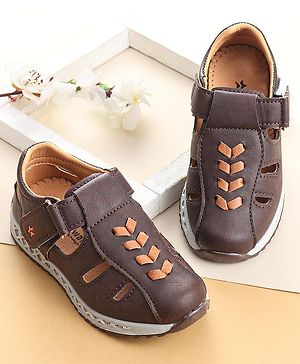 Cute Walk by Babyhug Slip On Formal & Party Wear Shoes with Velcro Closure - Coffee Brown