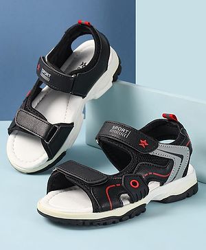 Cute Walk by Babyhug Slip On Sandals with Velcro Closure - Black