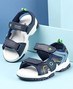 Cute Walk by Babyhug Slip On Sandals with Velcro Closure - Blue