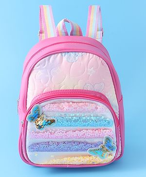 Babyhug Sequin Detailed Fashion Backpacks Free Size - Fuchsia
