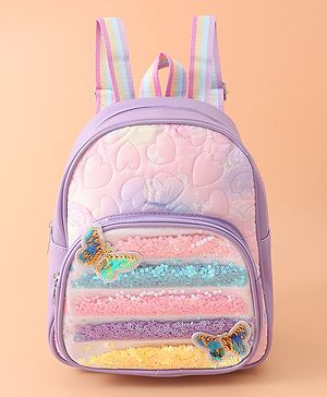 Babyhug Sequin Detailed Fashion Backpacks Free Size - Purple
