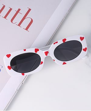 Pine Kids Sunglasses with Heart Frame Free Size - White