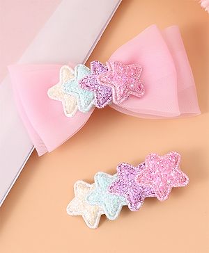 Babyhug Bow & Butterfly Clips  Free Size Pack of 2 - Pink