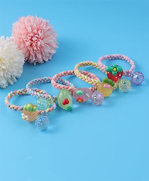 Babyhug Free Size Rubber Bands & Scrunchies Sets with Applique Pack of 5 - Multicolor