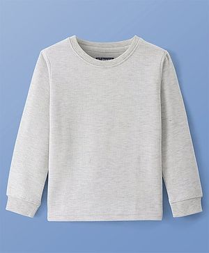 Pine Kids Full Sleeves Solid Thermal Vest - Light Grey