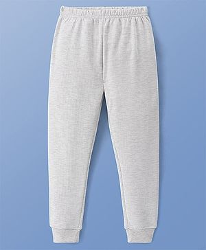 Pine Kids Full Length Solid Thermal Bottoms - Light Grey