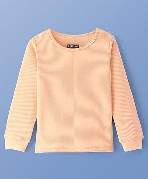 Pine Kids Full Sleeves Solid Thermal Vest - Cream Puff