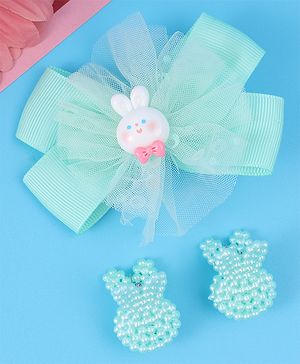 Babyhug Bow & Butterfly Clips Free Size Pack of 2 - Green