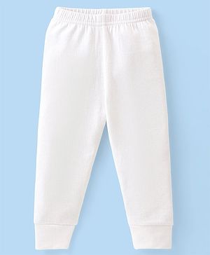 Babyhug Full Length Thermal Bottom Wear Solid Colour- Off White