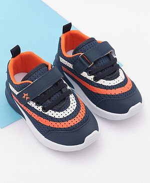 Cute Walk by Babyhug Sneakers with Lace Up Closure - Navy Blue