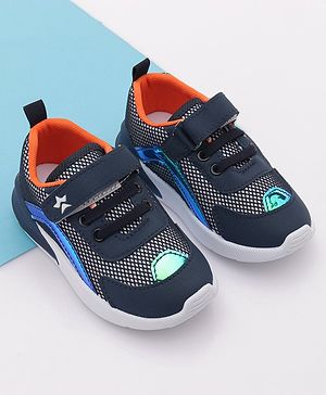 Cute Walk by Babyhug Slip On Sneakers with Velcro Closure - Navy Blue