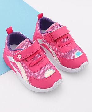 Cute Walk by Babyhug Slip On Sneakers with Velcro Closure - Pink