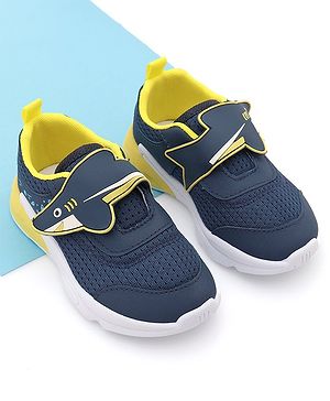 Cute Walk by Babyhug Sneaker with Velcro Closure & Shark Applique - Navy Blue