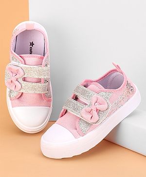 Cute Walk by Babyhug Casual Shoes Sequin Detailing & Bow Applique - Pink