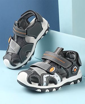 Cute Walk by Babyhug Slip On Sandals with Velcro Closure - Grey