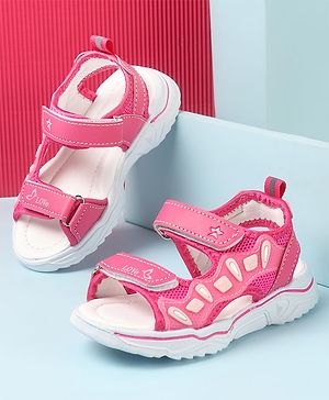 Cute Walk by Babyhug Slip On Sandals with Velcro Closure - Fuchsia