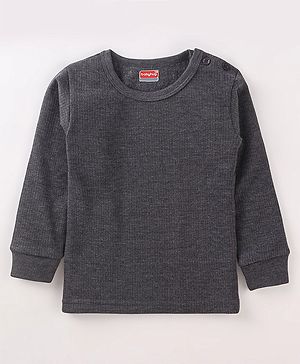 Babyhug Pull Over Full Sleeve Solid Color Thermal Vest - Grey