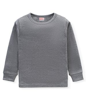 Babyhug Pull Over Full Sleeve Solid Color Thermal Vest - Grey