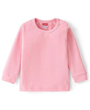 Babyhug Pull Over Full Sleeve Solid Color Thermal Vest - Pink