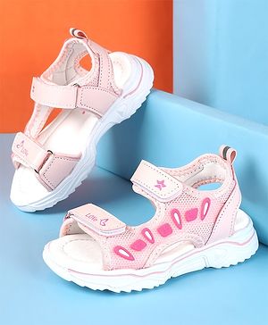 Cute Walk by Babyhug Slip On Sandals with Velcro Closure - Water Red