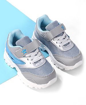 Cute Walk by Babyhug Sneakers With Velcro Closure Solid - Blue & Grey