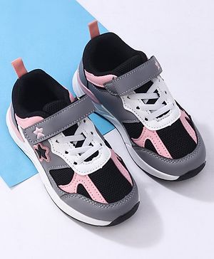 Cute Walk by Babyhug Sneaker with Velcro Closure  - White & Pink