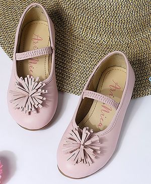 Aria+Nica Flower Detailed Party Wear Ballerinas - Pink