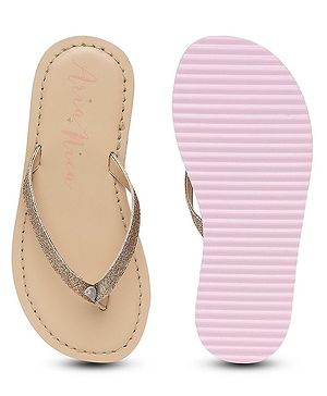 Aria+Nica Unicorn Detailed Shimmered Flats - Rose Gold