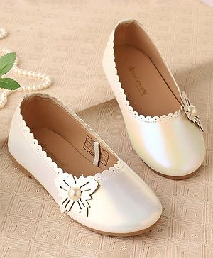 Cute Walk by Babyhug Slip On Ballerina With Pearl Applique -Silver