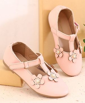 Cute Walk by Babyhug Ballerinas With Floral Applique - Pink
