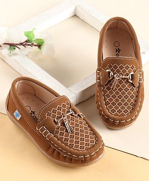 Cute Walk By Babyhug Formal Slip On Shoes - Brown
