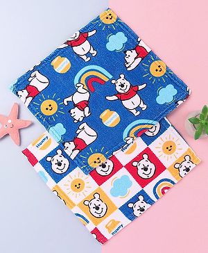 Babyhug Disney Terry Woven Hand & Face Towels with Winnie the Pooh Print L 33.02  X B 25.4 cm Pack of 2 - Multicolor