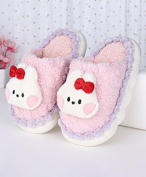 Oh! Pair Slip On Winter Shoes with Kitty Applique - Pink