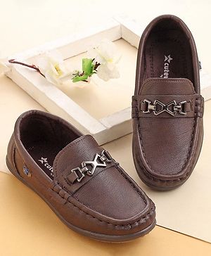 Cute Walk by Babyhug Slip On Party Wear Shoes - Brown