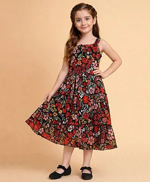 Little Marine Sleeveless Floral
                                  Printed Fit & Flare Dress - Multi
                                  Color