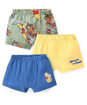 Babyhug Disney Lycra Knit Briefs with Winnie The Pooh Graphic Pack Of 3 - Multicolour