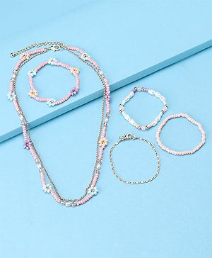 Babyhug Necklace & Bracelets Set Floral Applique - Multicolor