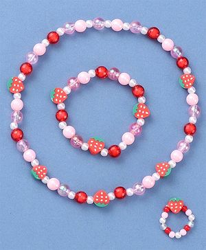 Babyhug Jewellery Set with Strawberry Applique - Multicolor