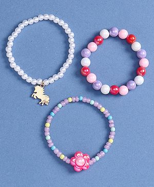 Babyhug Beaded Bracelets & Bangles Pack of 3- Multicolor