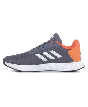 Adidas Kids Lace Up Sports Shoes With Stripe Design- Grey