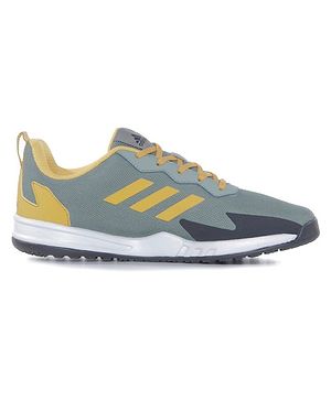 Adidas Kids Sports Shoes with Lace Up Closure Stripe Print- Grey