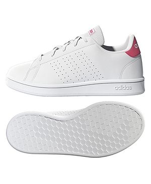 Adidas Kids Lace Up Sneaker- Pink & White