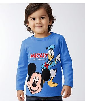 Babyhug Disney  Full Sleeves T-Shirt With Mickey & Friends Graphics - Navy Blue