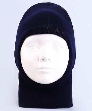 Pine Kids Solid Color Woollen Monkey Cap  - Navy Blue