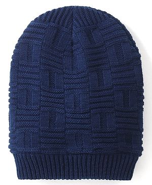 Pine Kids Knitted Woollen Cap - Navy Blue