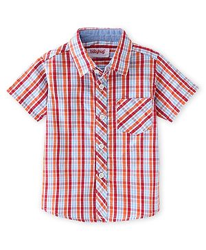 Babyhug Cotton Woven Half Sleeves Regular Collar Checkered Shirt - Multicolor