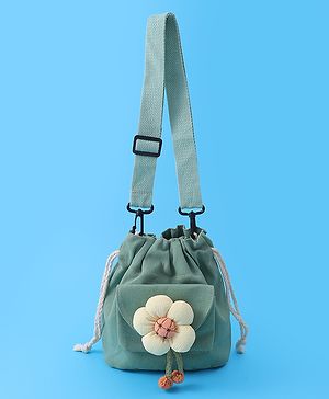 Pine Kids Floral Applique Sling Bag - Green