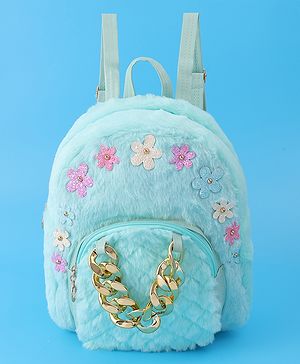 Pine Kids Fur Detailing Fashion Backpacks Free Size - Blue