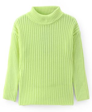 Pine Kids Knit Full Sleeves Turtleneck Sweater - Neon Yellow