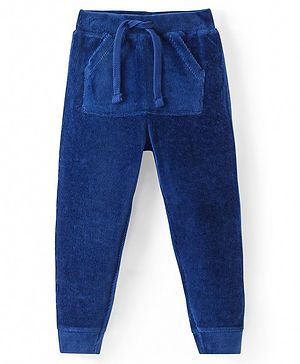 Babyhug Cotton Woven Full Length Corduroy Pant Solid Colour - Blue